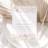 ワイルドフラワーバタフライガールズセカンドバースデー 招待状