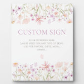 ワイルドフラワーバタフライガールズ1st誕生日パーティーサイン フォトプラーク (正面)