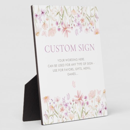 ワイルドフラワーバタフライガールズ1st誕生日パーティーサイン フォトプラーク (側面)