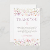 ワイルドフラワーバタフライガールズ1st誕生日 サンキューカード (正面/裏面)