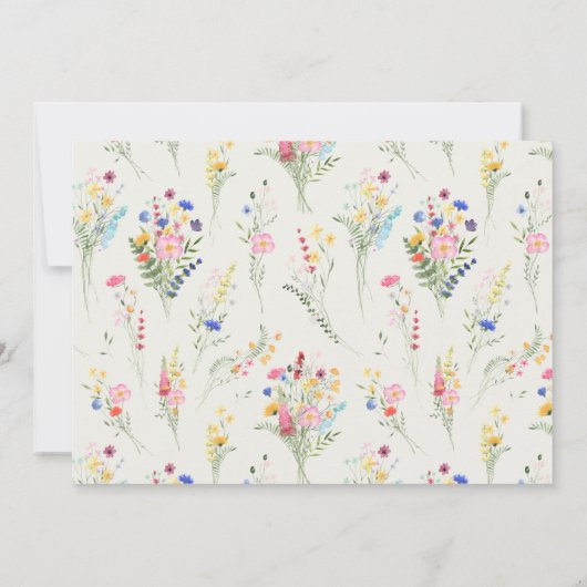 ワイルドフラワーバタフライガール1stバースデーフォト 招待状 (裏面)