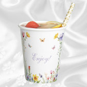 ワイルドフラワーバタフライガール1st誕生日パーティー 紙コップ