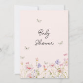 ワイルドフラワーバタフライキスベビーウィッシュベイビーシャワー 招待状 (裏面)