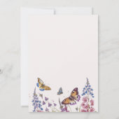 ワイルドフラワーバタフライキスベビーシャワー招待状 招待状 (裏面)