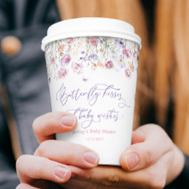ワイルドフラワーバタフライキスベビーシャワー紙カップ 紙コップ