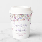 ワイルドフラワーバタフライキスベビーシャワー紙カップ 紙コップ (正面)