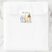 ワイルドフラワーバタフライサンキューステッカー スクエアシール (バッグ)