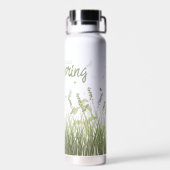 ワイルドフラワーバタフライハロー春 パーソナライズされた ウォーターボトル (背面)