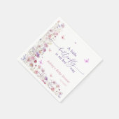 ワイルドフラワーバタフライパープルピンクガールベビーシャワー スタンダードカクテルナプキン (角)