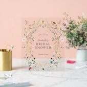 ワイルドフラワーバタフライビーブライダルシャワーへようこそ アクリルサイン (ウェディング)