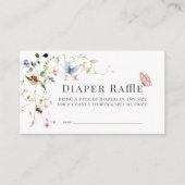 ワイルドフラワーバタフライビーベビーおむつラッフルチケット エンクロージャーカード (正面)