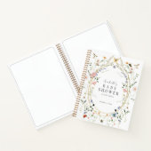 ワイルドフラワーバタフライビーベビーシャワーゲストブック ノートブック (内部)