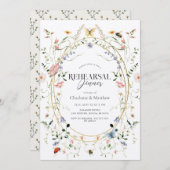ワイルドフラワーバタフライビーリハーサルディナー 招待状 (正面/裏面)