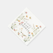 ワイルドフラワーバタフライビー水色ベビーシャワー スタンダードカクテルナプキン (角)