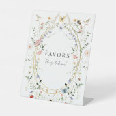 ワイルドフラワーバタフライビー赤ちゃんシャワーの好意 台座サイン (正面)