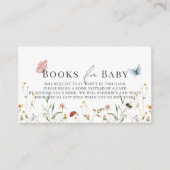 ワイルドフラワーバタフライビー赤ちゃんシャワーブックリクエスト エンクロージャーカード (正面)