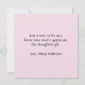 ワイルドフラワーバタフライピンクサンキューカード サンキューカード (裏面)