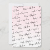 ワイルドフラワーバタフライピンクスクリプトベビーシャワー 招待状 (裏面)