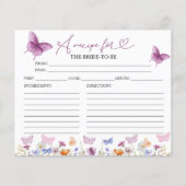 ワイルドフラワーバタフライブライダルシャワーレシピカード (正面)