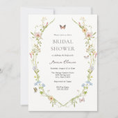 ワイルドフラワーバタフライブライダルシャワー 招待状 (正面)