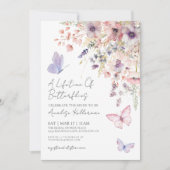 ワイルドフラワーバタフライブライダルシャワー 招待状 (正面)