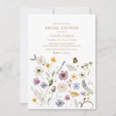 ワイルドフラワーバタフライブライダルシャワー 招待状 (正面)