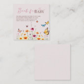 ワイルドフラワーバタフライベイビーイン・ブルームベイビーシャワー エンクロージャーカード (正面/裏面)
