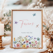 ワイルドフラワーバタフライベイビーシャワーの好意 ポスター