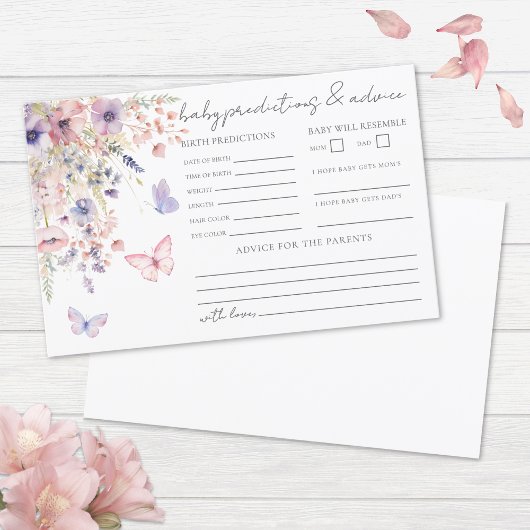ワイルドフラワーバタフライベビーアドバイス予測カード