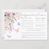 ワイルドフラワーバタフライベビーアドバイス予測カード (正面)