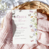 ワイルドフラワーバタフライベビーイン開花ツインシャワー 招待状