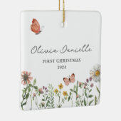 ワイルドフラワーバタフライベビーガール1stクリスマス セラミックオーナメント (右)