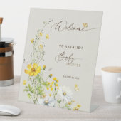 ワイルドフラワーバタフライベビーシャワーへようこそ 台座サイン (インサイチュ)