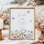 ワイルドフラワーバタフライベビーシャワーブックとギフト ポスター