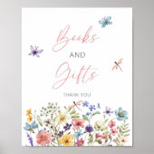 ワイルドフラワーバタフライベビーシャワーブックとギフト ポスター (正面)