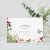 ワイルドフラワーバタフライベビーシャワー サンキューカード (スタンド正面)