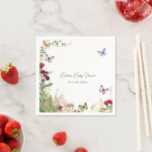 ワイルドフラワーバタフライベビーシャワー スタンダードカクテルナプキン (インサイチュ)