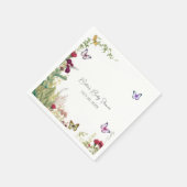 ワイルドフラワーバタフライベビーシャワー スタンダードカクテルナプキン (角)