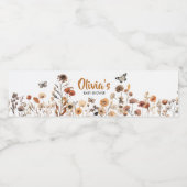 ワイルドフラワーバタフライベビーシャワー ペットボトルラベル (シングルラベル)