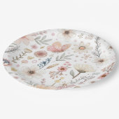 ワイルドフラワーバタフライベビーシャワー ペーパープレート (アングル)