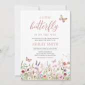 ワイルドフラワーバタフライベビーシャワー 招待状 (正面)