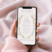 ワイルドフラワーバタフライベビーシャワー 招待状