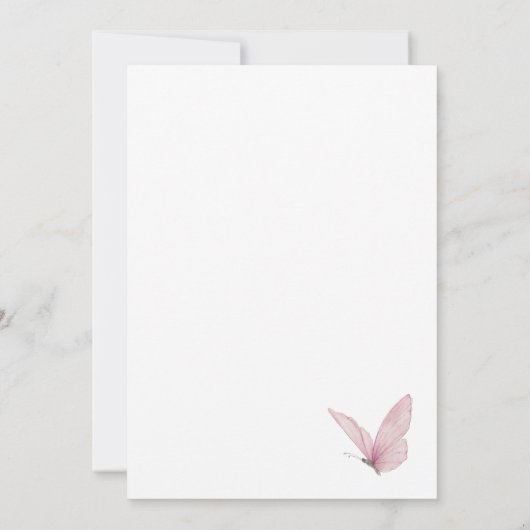 ワイルドフラワーバタフライベビーシャワー 招待状 (裏面)