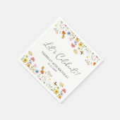 ワイルドフラワーバタフライボホレッツ祝誕生日 スタンダードカクテルナプキン (角)