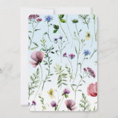 ワイルドフラワーバタフライボーイ赤ちゃんシャワー 招待状 (裏面)