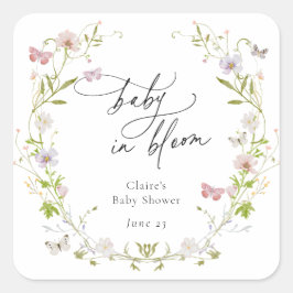 ワイルドフラワーバタフライリースベビーイン開花 スクエアシール