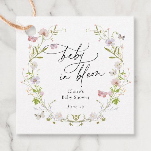 ワイルドフラワーバタフライリースベビーイン開花 フェイバータグ (正面)