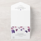 ワイルドフラワーバタフライロマンティックガーデン結婚パーティー オールインワン招待状 (外側)