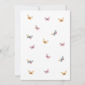 ワイルドフラワーバタフライワンベビーガール1st誕生日 招待状 (裏面)