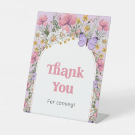 ワイルドフラワーバタフライ感謝してい誕生日for 来's 台座サイン